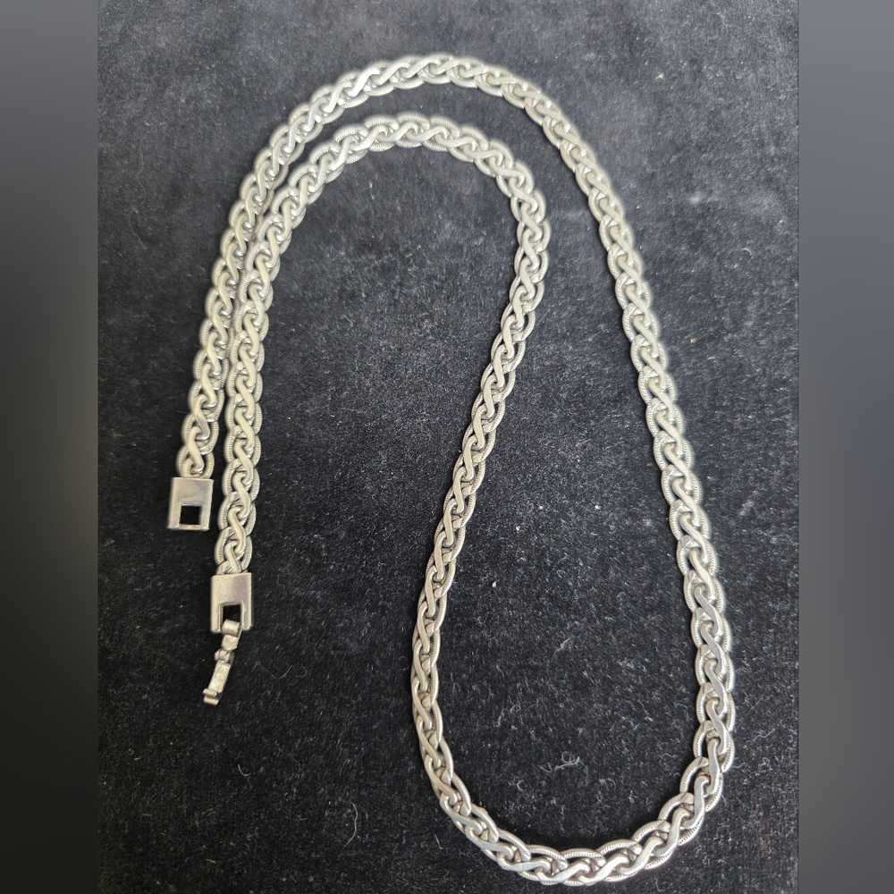 925 Solid Sterling Silver Flat Wheat Chain Necklace 24 in 6.35mm Heavy 38.2g